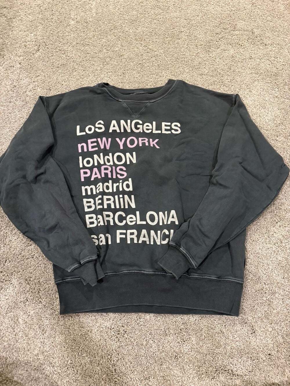 Anine Bing City Love Sweatshirt Size S Charcoal